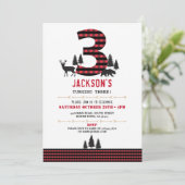 Invitation de fête d'anniversaire 3 de flanelle de (Debout devant)
