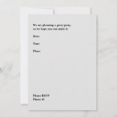 Invitation de fête d'anniversaire 40e anniversaire (Dos)