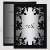 Invitation de fête d'anniversaire 50 ans Black Lac (Devant / Derrière)