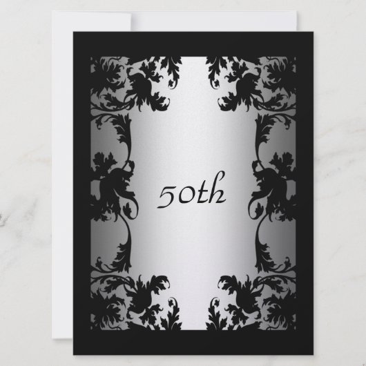 Invitation de fête d'anniversaire 50 ans Black Lac (Devant)