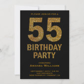 Invitation de fête d'anniversaire 55 ans avec pail (Devant)