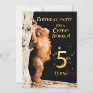 Invitation de fête d'anniversaire 5, avec orangout