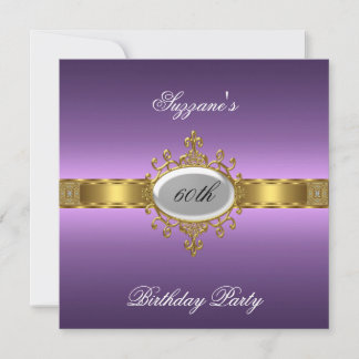 Invitation de fête d'anniversaire 60 ans Violet