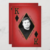 Invitation de fête d'anniversaire, 60e, Carte de p (Devant / Derrière)