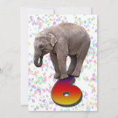 Invitation de fête d'anniversaire 6, avec des élép (Devant)