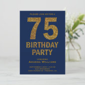 Invitation de fête d'anniversaire 75 ans avec pail (Debout devant)