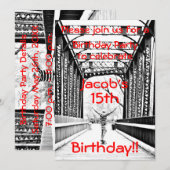 Invitation de fête d'anniversaire à bord (Devant / Derrière)
