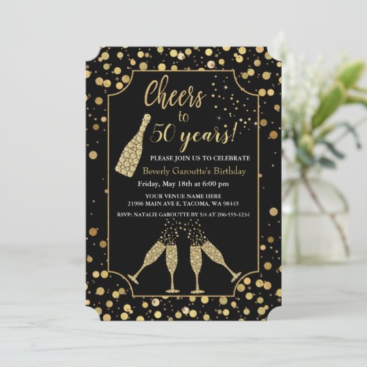 Invitation de fête d'anniversaire à la mode (Debout devant)