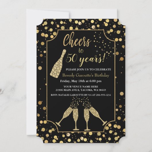 Invitation de fête d'anniversaire à la mode (Devant)