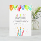 Invitation de fête d'anniversaire à l'aquarelle te (Debout devant)