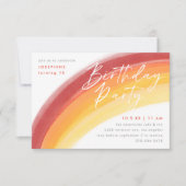 Invitation de fête d'anniversaire à l'arc-en-ciel  (Devant)