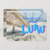 Invitation de fête d'anniversaire à Luau, Beach Ca (Devant / Derrière)