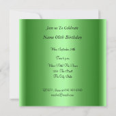 Invitation de fête d'anniversaire à moustache vert (Dos)