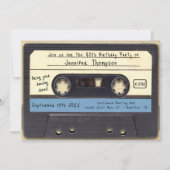 Invitation de fête d'anniversaire à thème cassette (Devant)