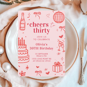 Invitation de fête d'anniversaire À trente