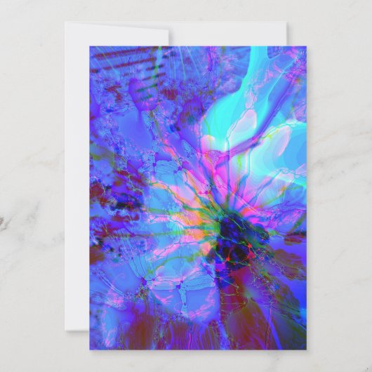 Invitation de fête d'anniversaire Abstraite bleue (Dos)