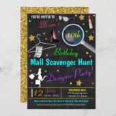 Invitation de fête d'anniversaire Ado (Devant / Derrière)