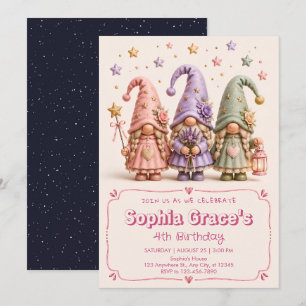 Invitation de fête d'anniversaire adorable de gnom