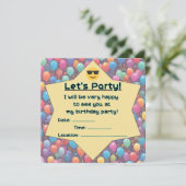 Invitation de fête d'anniversaire (anglais) (Debout devant)