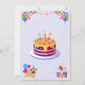 Invitation de fête d'anniversaire animé et festif (Dos)