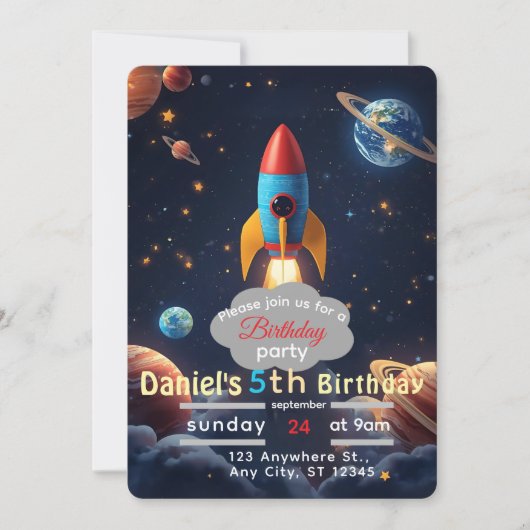 Invitation de fête d'anniversaire | Anniversaire (Devant)