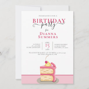 Invitation DE FÊTE D'ANNIVERSAIRE, ART DE GÂTEAU R