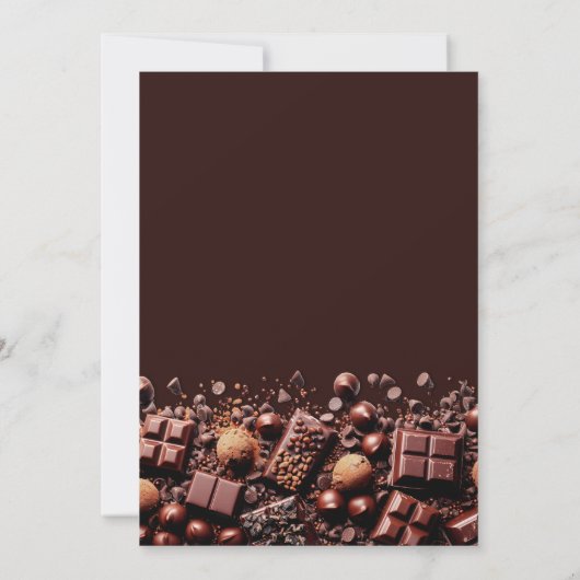 Invitation de fête d'anniversaire au chocolat (Dos)