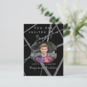 Invitation de fête d'anniversaire avec carte posta (Debout devant)