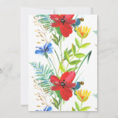 Invitation de fête d'anniversaire avec des fleurs  (Dos)