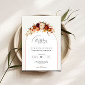 Invitation de fête d'anniversaire avec dîner fleur