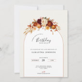 Invitation de fête d'anniversaire avec dîner fleur (Devant)