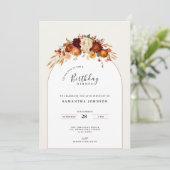 Invitation de fête d'anniversaire avec dîner fleur (Debout devant)