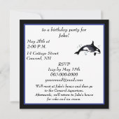 Invitation de fête d'anniversaire avec la baleine (Dos)