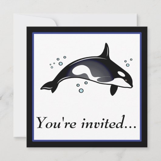 Invitation de fête d'anniversaire avec la baleine (Devant)