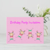 Invitation de fête d'anniversaire avec la fille (Debout devant)
