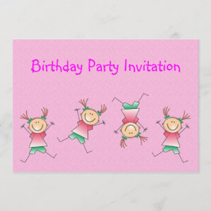 Invitation de fête d'anniversaire avec la fille