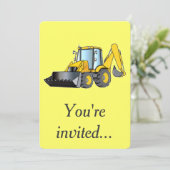Invitation de fête d'anniversaire avec la pelle (Debout devant)
