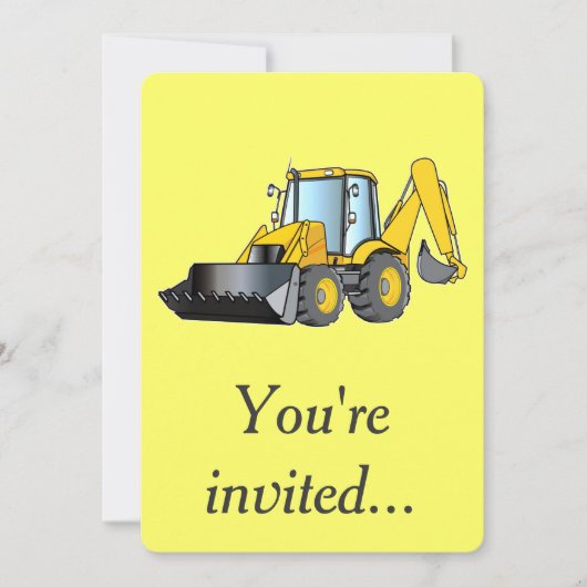 Invitation de fête d'anniversaire avec la pelle (Devant)