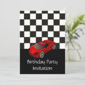 Invitation de fête d'anniversaire avec la voiture (Debout devant)