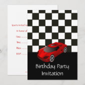 Invitation de fête d'anniversaire avec la voiture (Devant / Derrière)