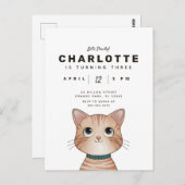 Invitation de fête d'anniversaire avec mignon peti (Devant / Derrière)