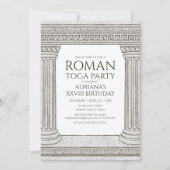 Invitation de fête d'anniversaire avec Rome antiqu (Devant)