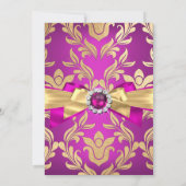 Invitation de fête d'anniversaire avec ruban en da (Dos)