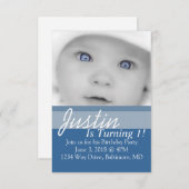 Invitation de fête d'anniversaire| B-Day|bl (Devant / Derrière)