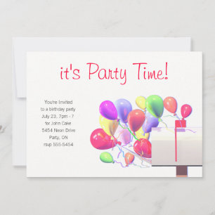 Invitation de fête d'anniversaire Balloon Mail