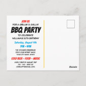 Invitation de fête d'anniversaire BBQ Fun Style Co (Dos)