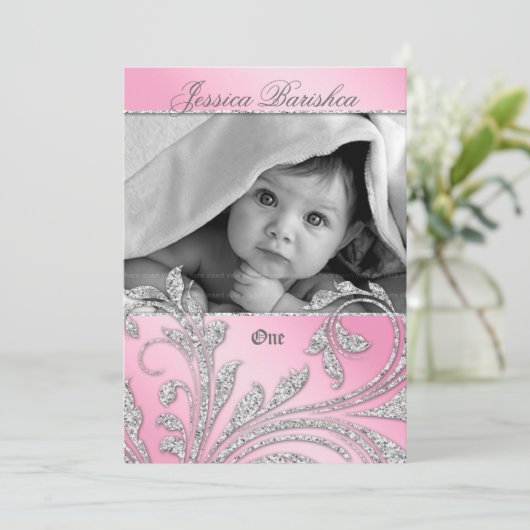 Invitation de fête d'anniversaire Bébé Parties sci (Debout devant)