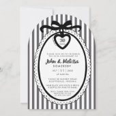Invitation de fête d'anniversaire Black Bow Coquet (Devant)