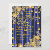 Invitation de fête d'anniversaire bleu royal or, f (Devant)