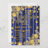 Invitation de fête d'anniversaire bleu royal or, f (Dos)